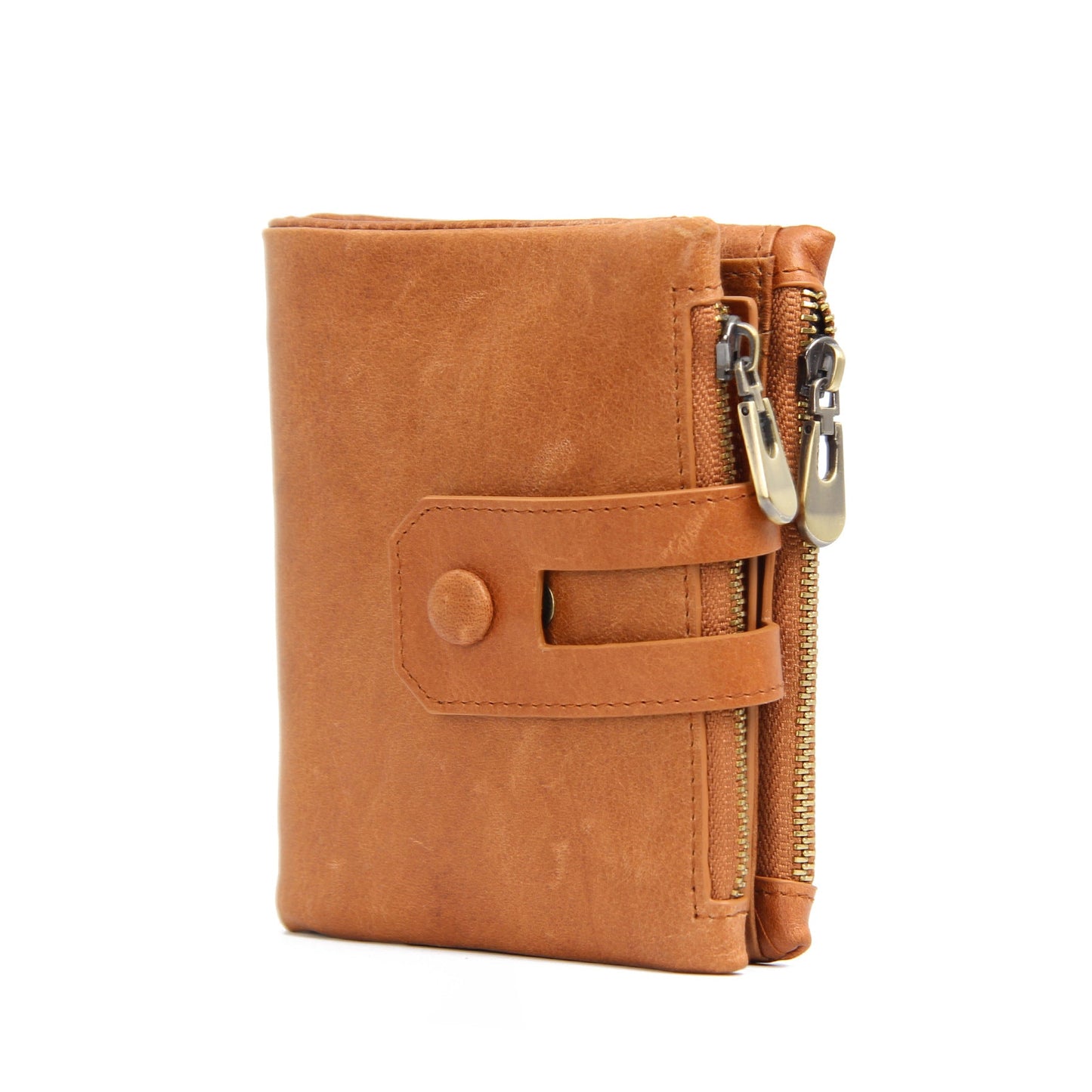 Men's Horse Leather First Layer Cowhide Folding Short Multiple Men's Wallets