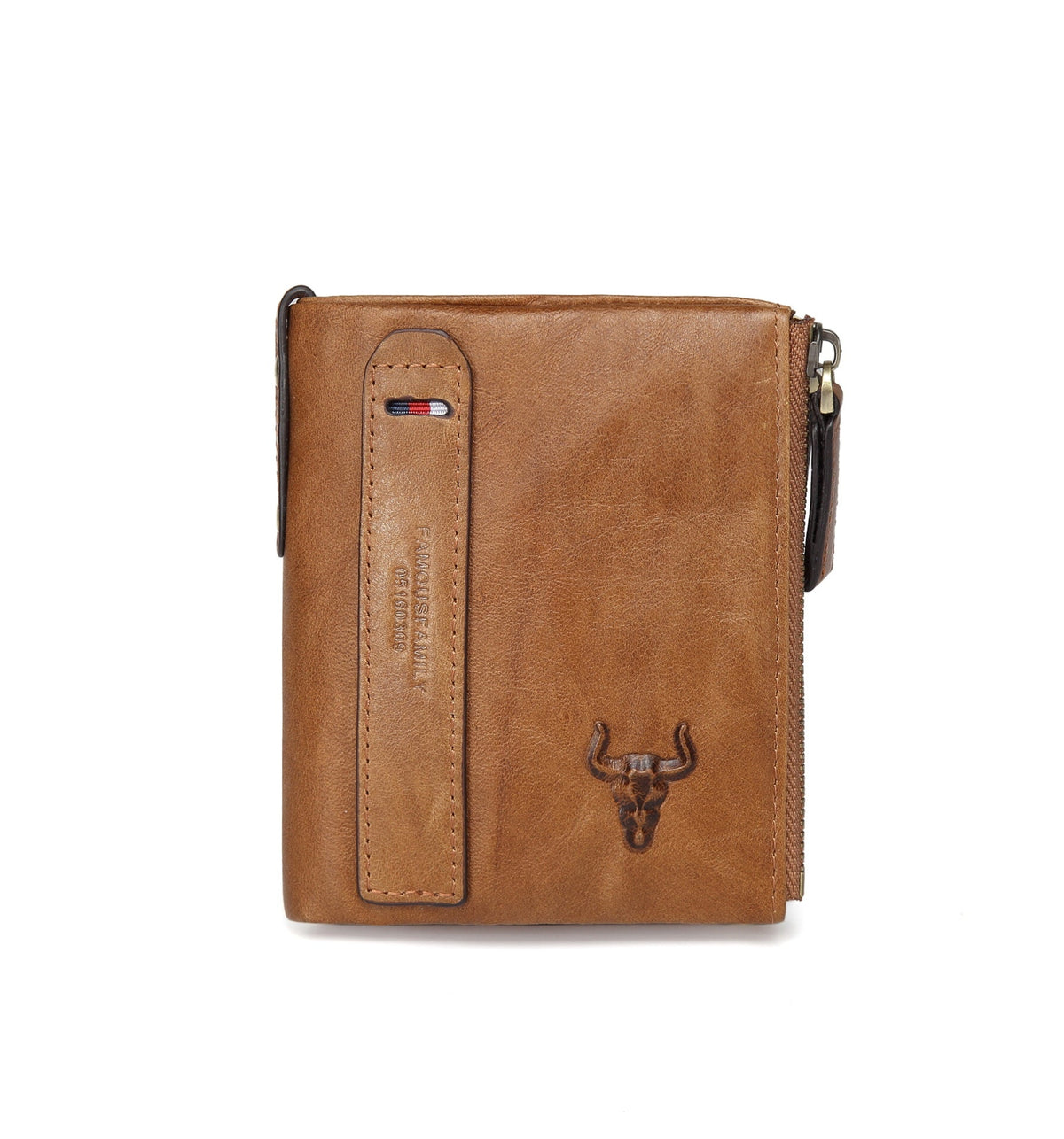 Men's Leather Zipper Short Retro Multiple Slots Men's Wallets