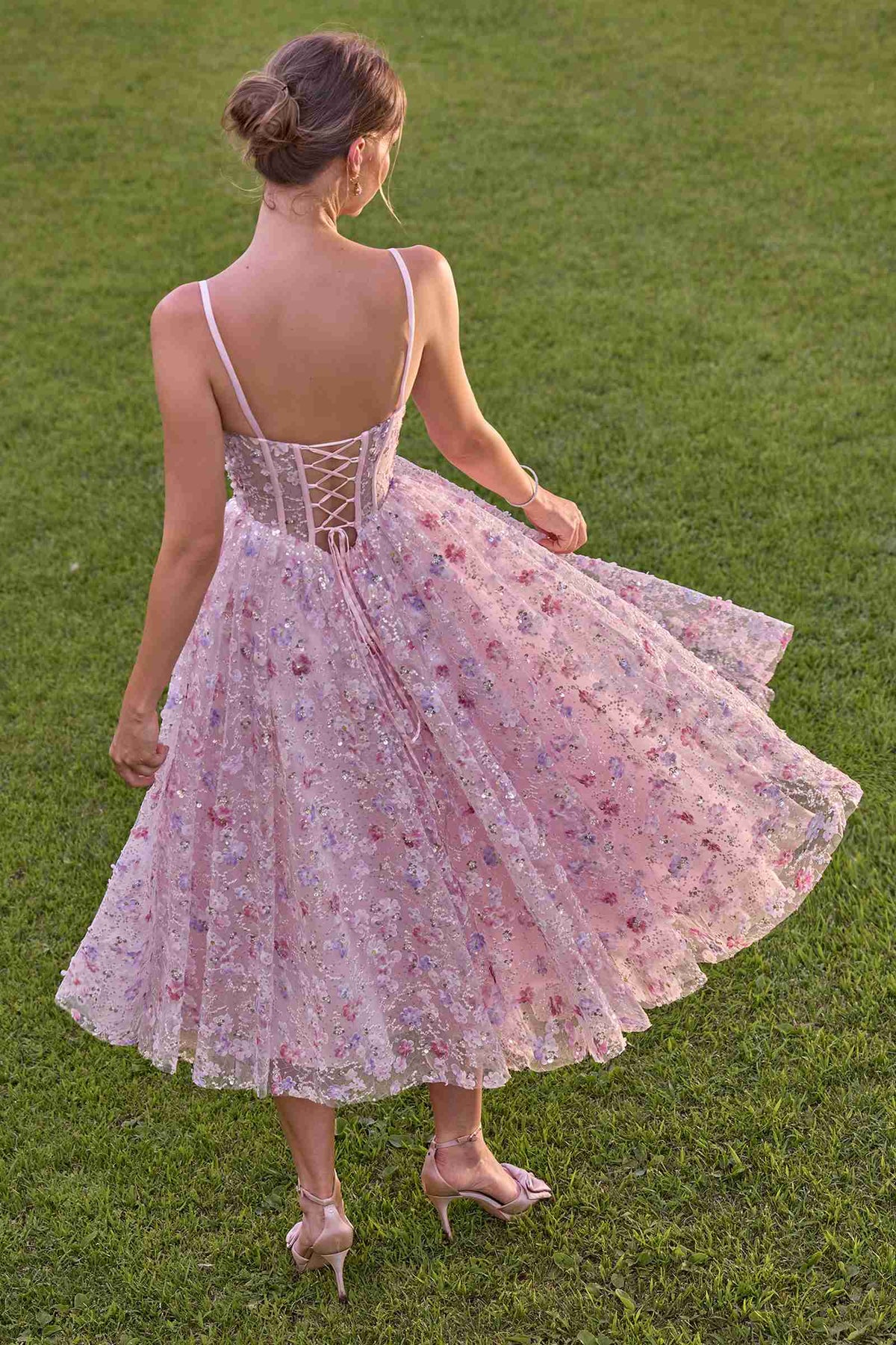 Vestido Andrea & Leo A1523 Línea A Largo Té Fiesta del Té
