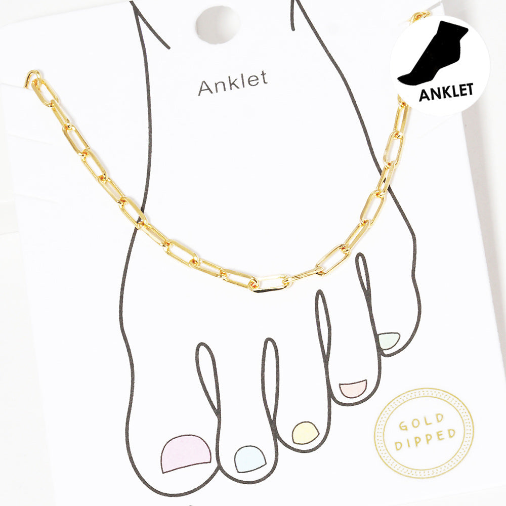 Gold Dipped Metal Chain Link Anklet