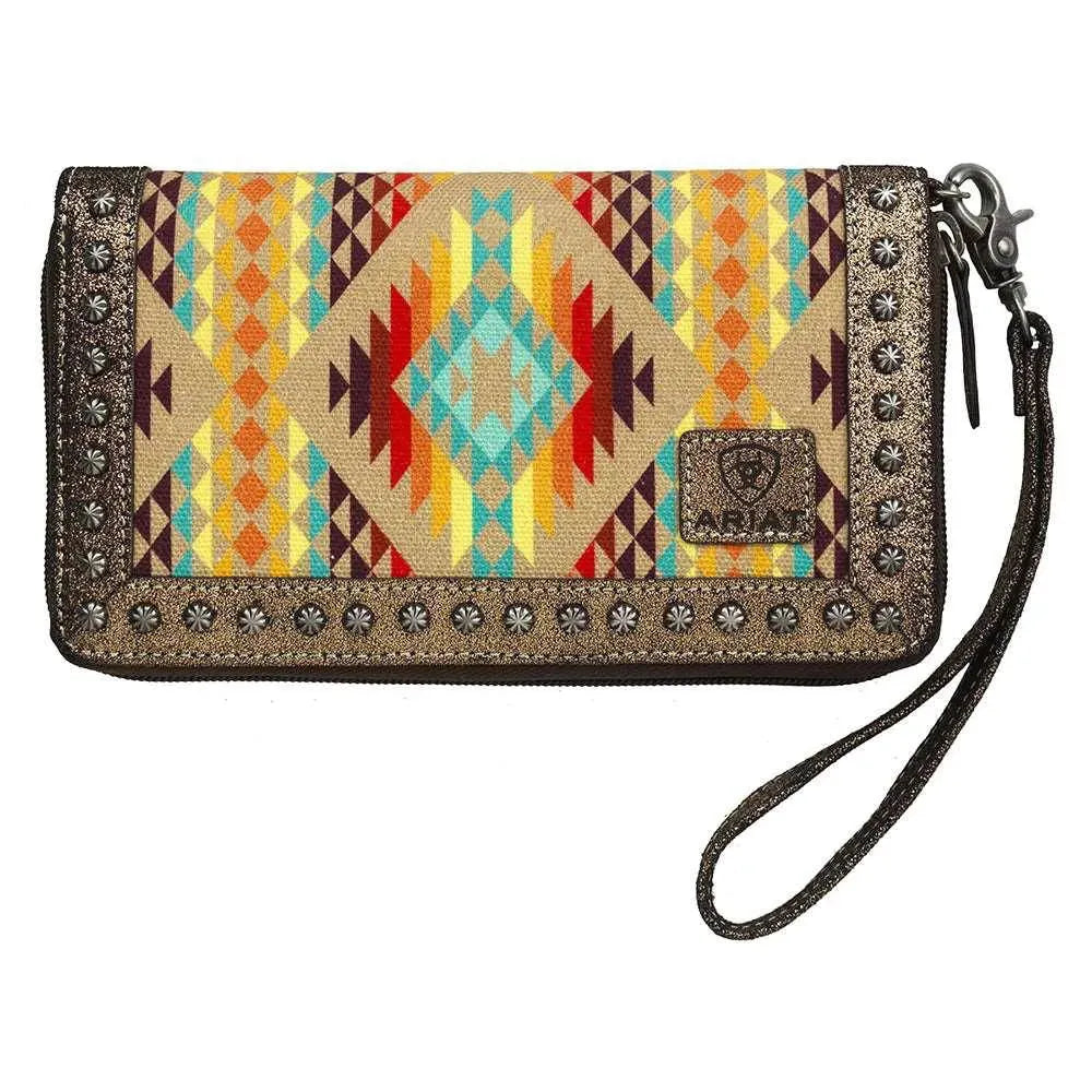 Ariat Cruiser Southwestern Orange - Clutch Wallet