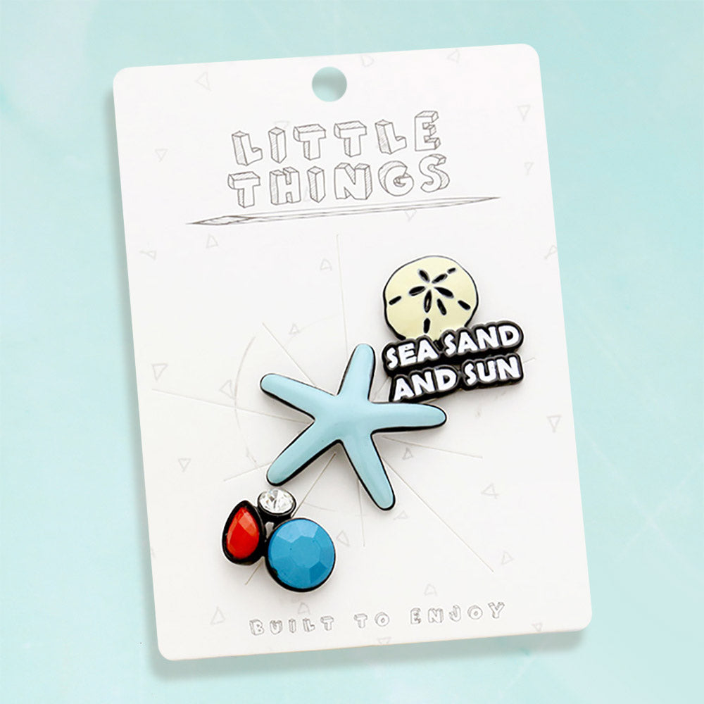 3PCS - Starfish Sand Dollar Sea and Sun Brooch set