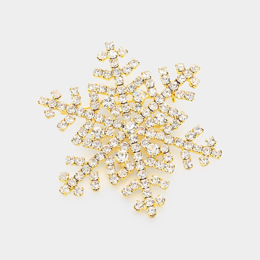 Crystal Snowflake Pin Brooch