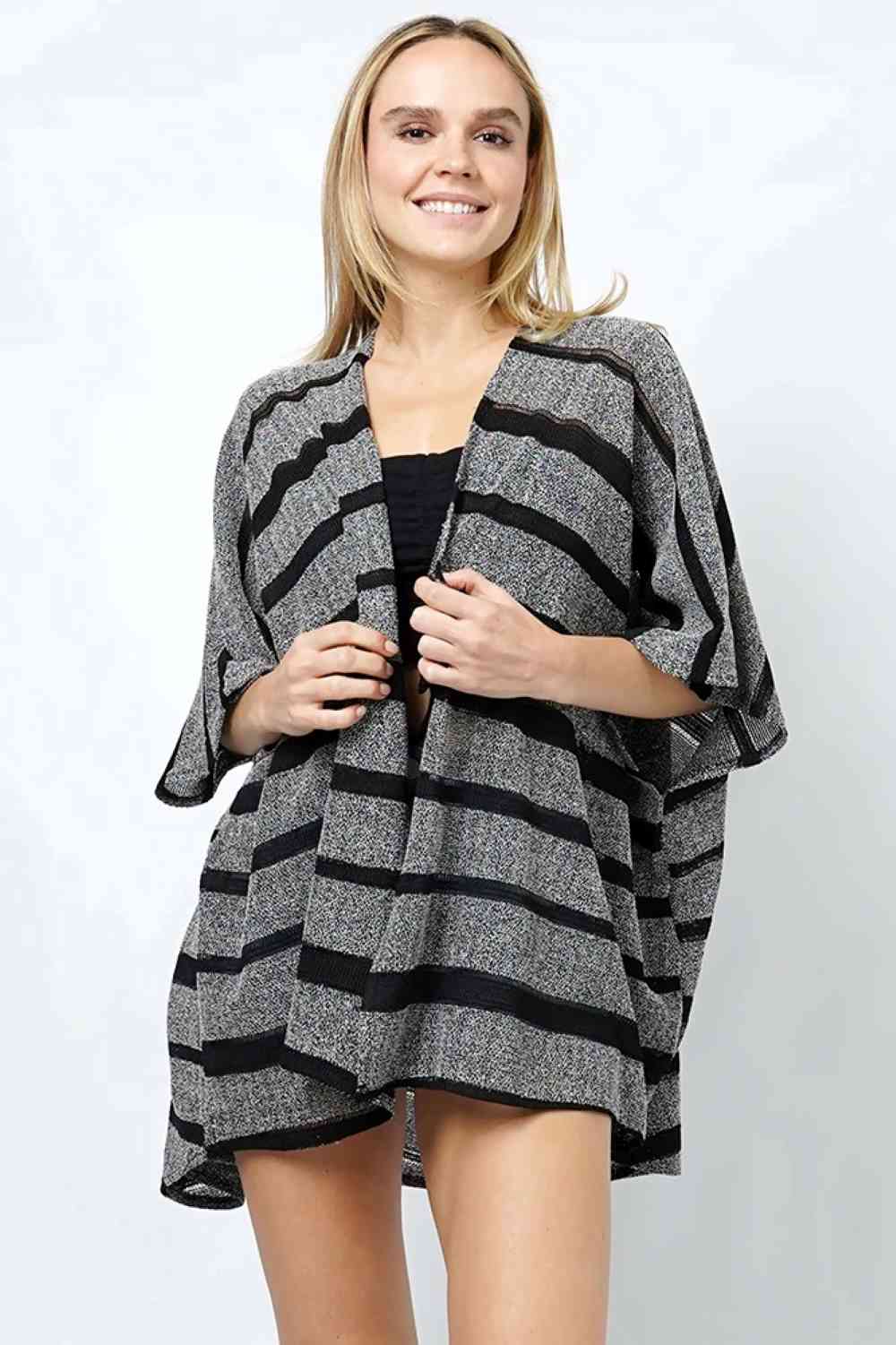 Stripe Relaxed Fit Knit Kimono