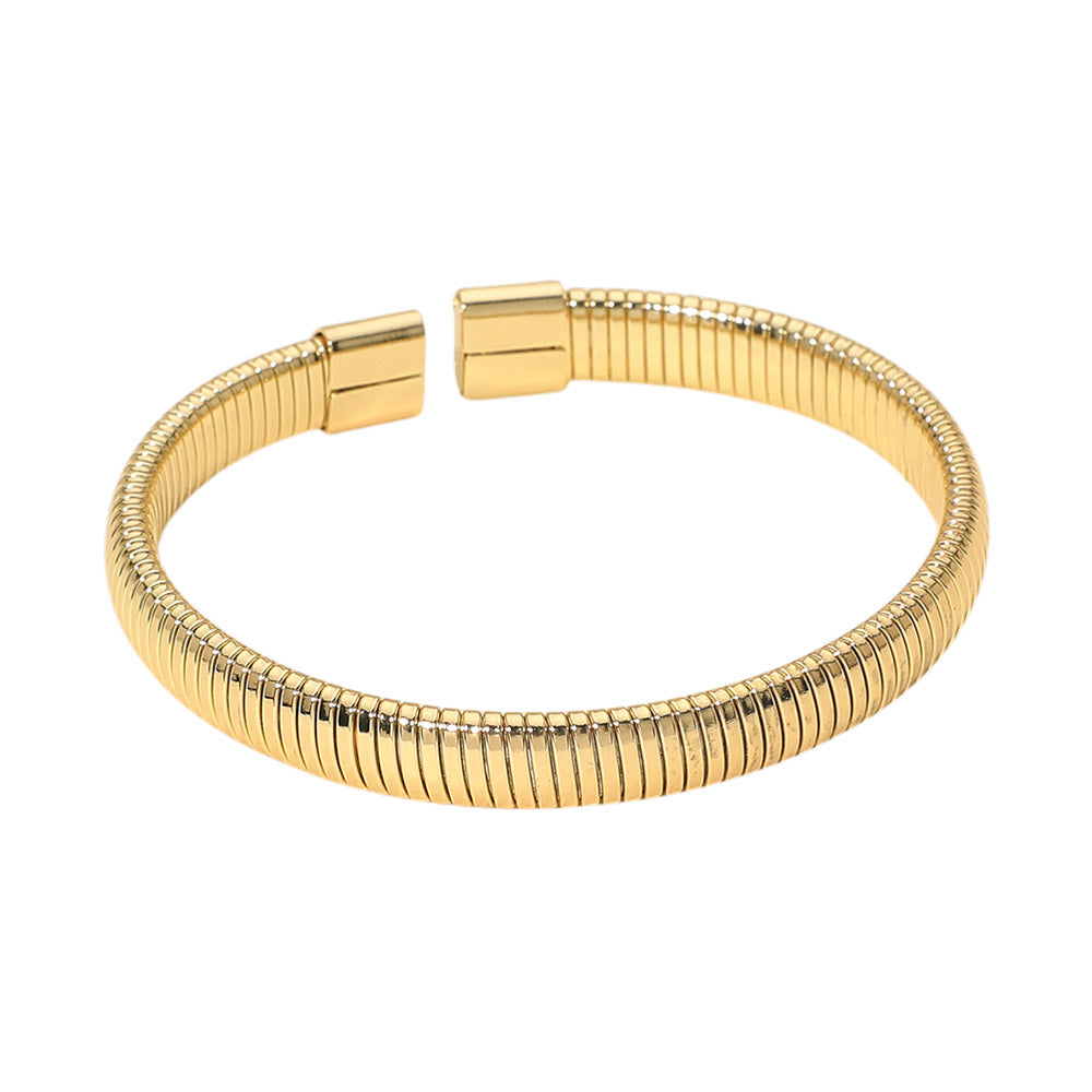 Ribbed Metal Cuff Bracelet