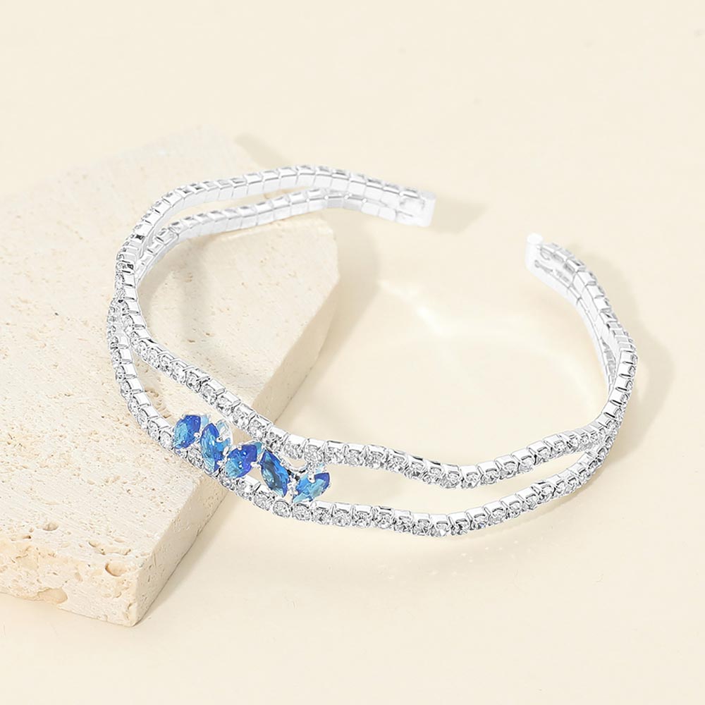 Marquise CZ Accent Open Evening Cuff Bracelet