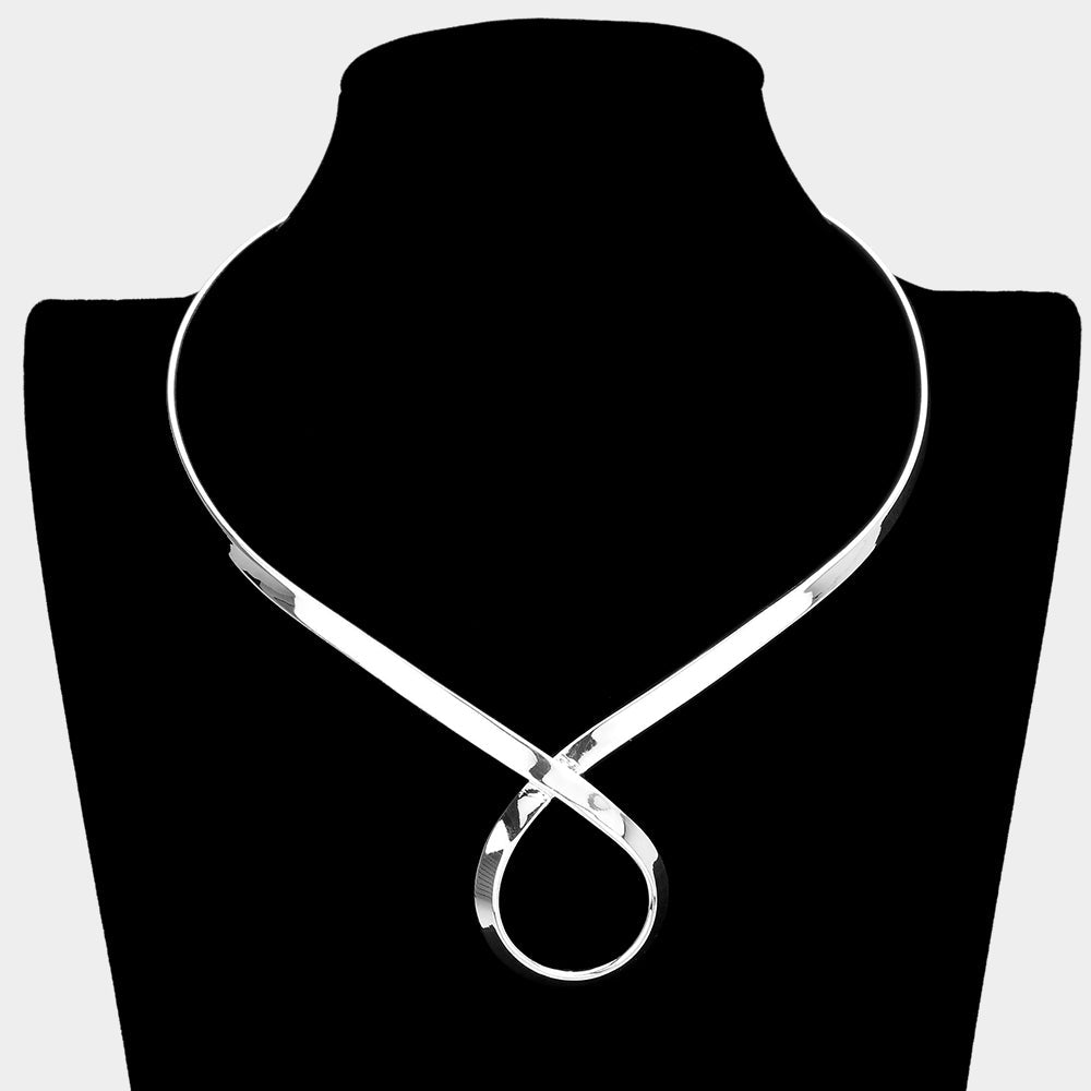 Swirl Metal Choker Necklace