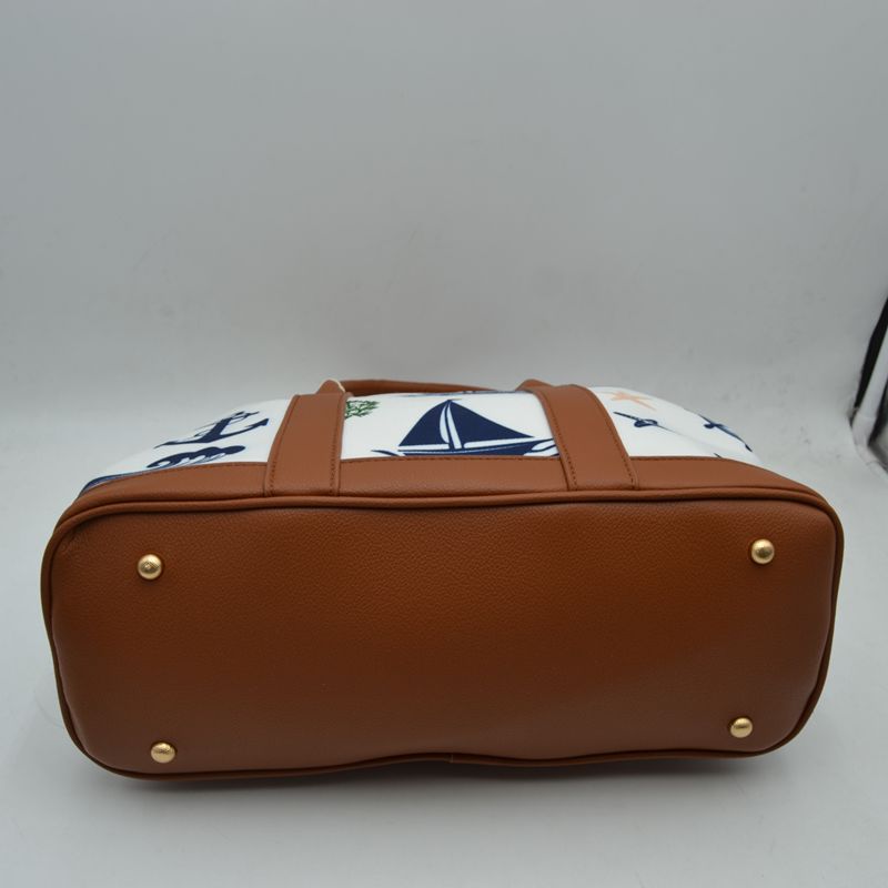 Maritime Adventure Canvas Tote – Monochrome Voyage Shoulder Bag
