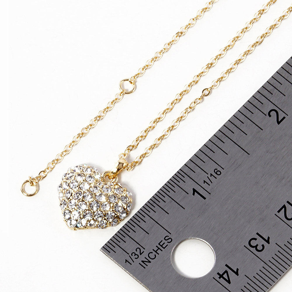 Crystal Pave Heart Pendant Necklace