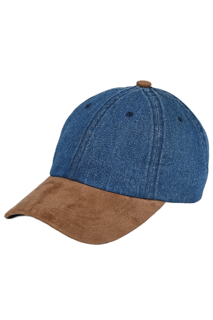 C.C Two Tone Cotton Twill Denim Baseball Cap