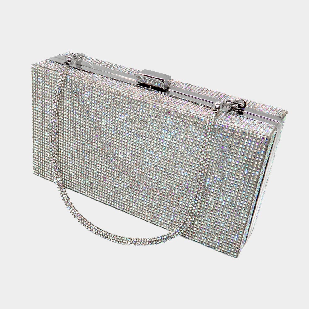 Bling Rectangle Evening Tote Clutch Crossbody Bag