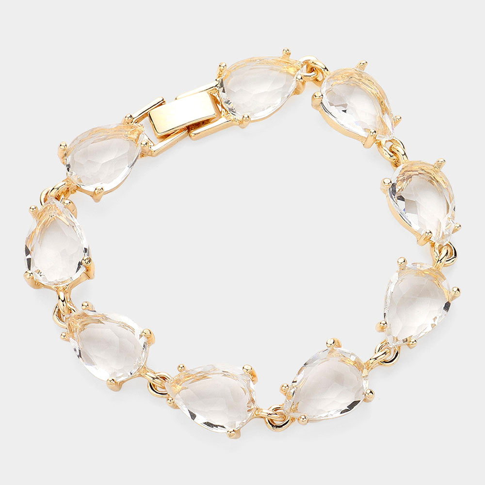 Teardrop Cluster Link Bracelet