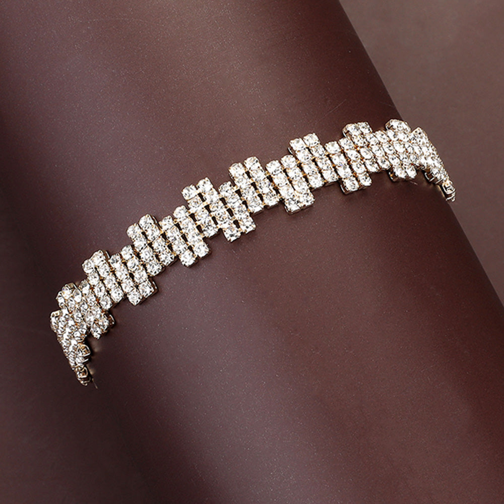 Rhinestone Paved Evening Bracelet