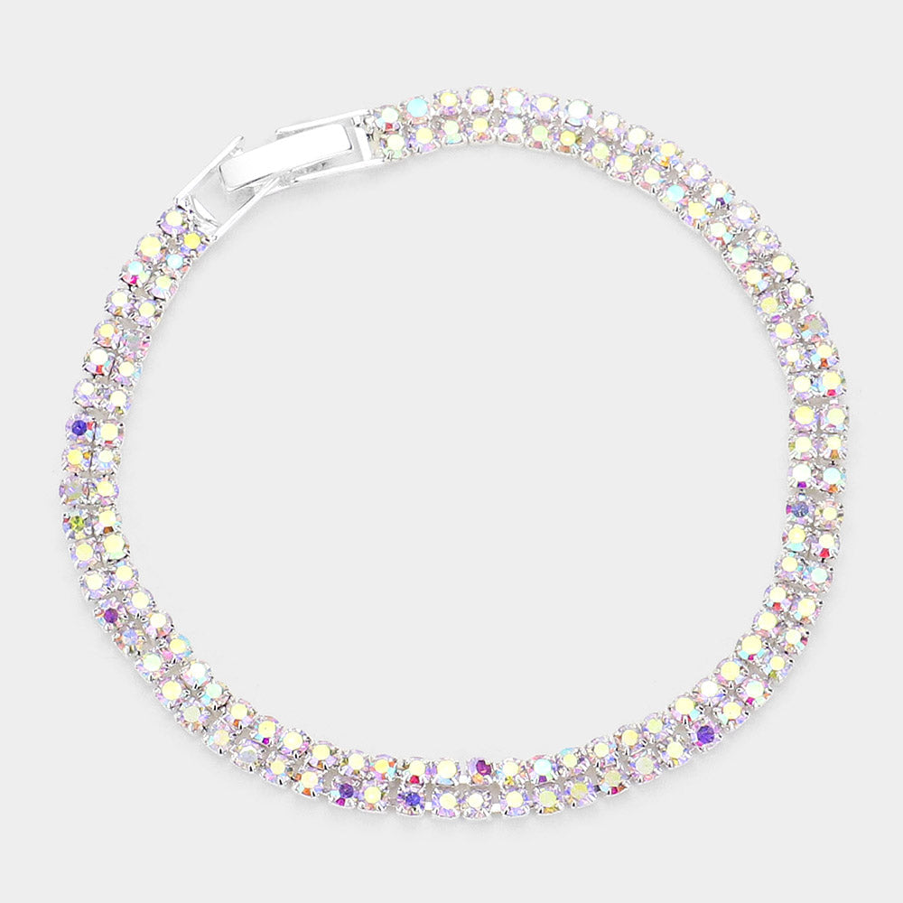 2Rows Rhinestone Evening Bracelet