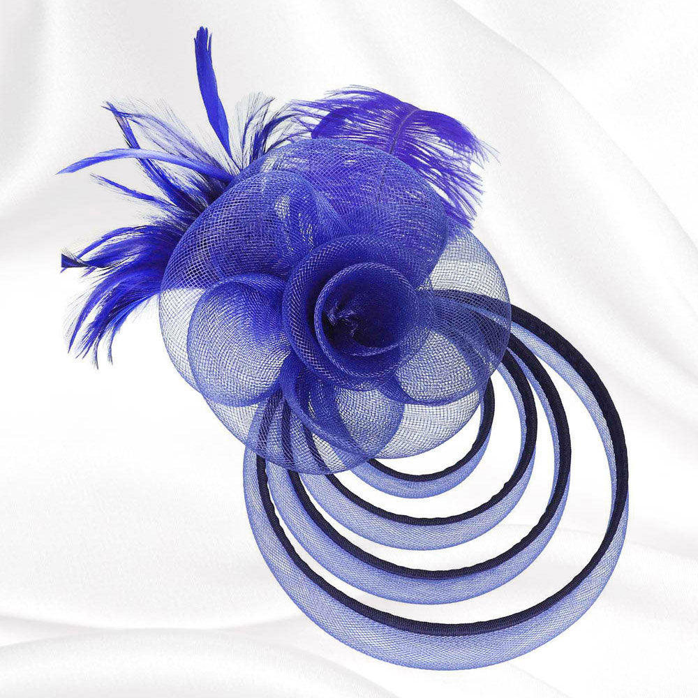 Feather Mesh Flower Fascinator Headband