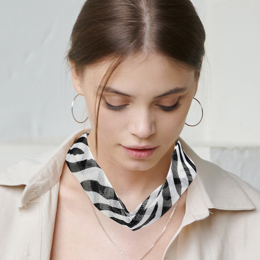 Zebra Patterned Fabric Chiffon Necklace