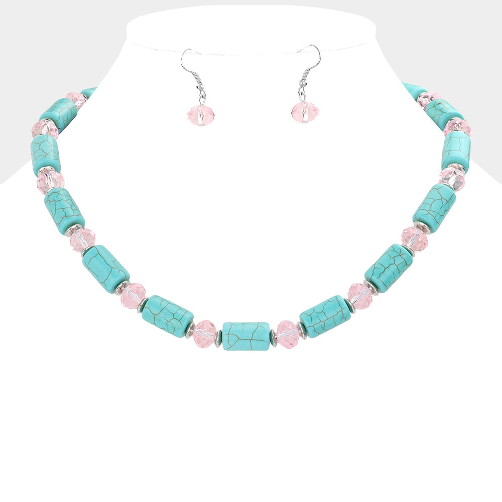 Bead Accented Turquoise Necklace
