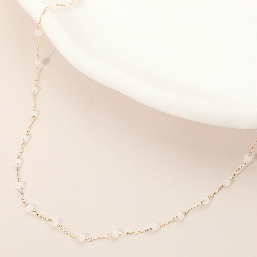 Delicate Beaded Chain Necklace