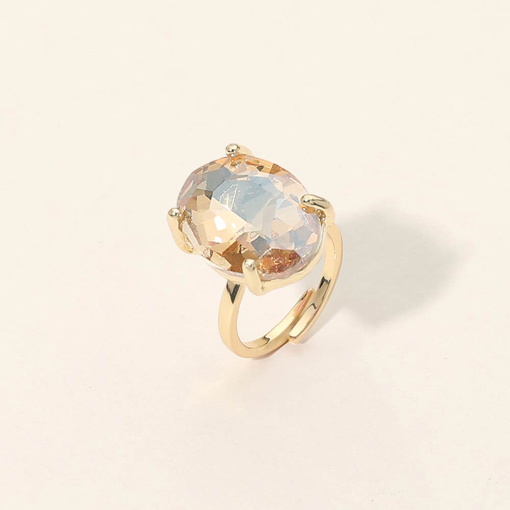 Women's Bold Oval Stone Cluster Accent Adjustable Ring