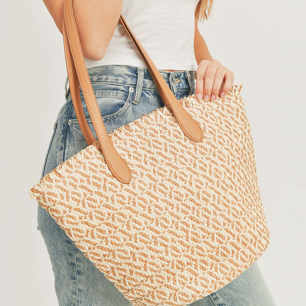 Braided Straw Tote Bag