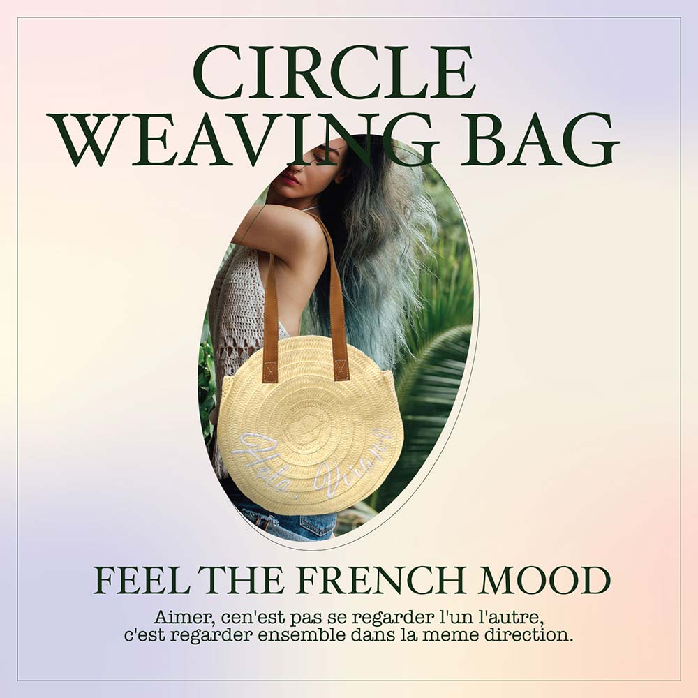 Hola, Verano Weaving Round Jute Shoulder Bag