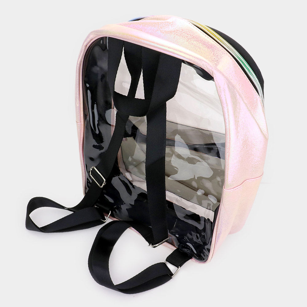 Shimmery Clear Transparent Backpack