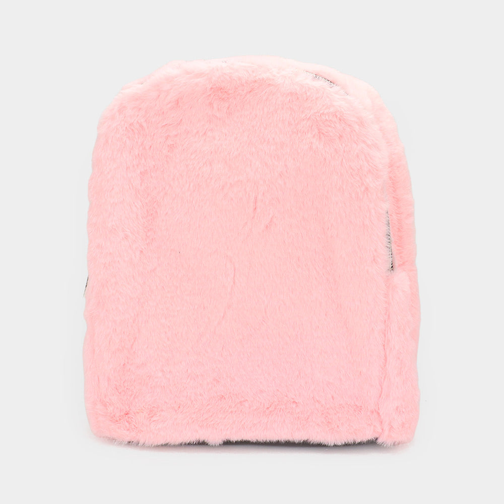 Solid Faux Fur Backpack Bag