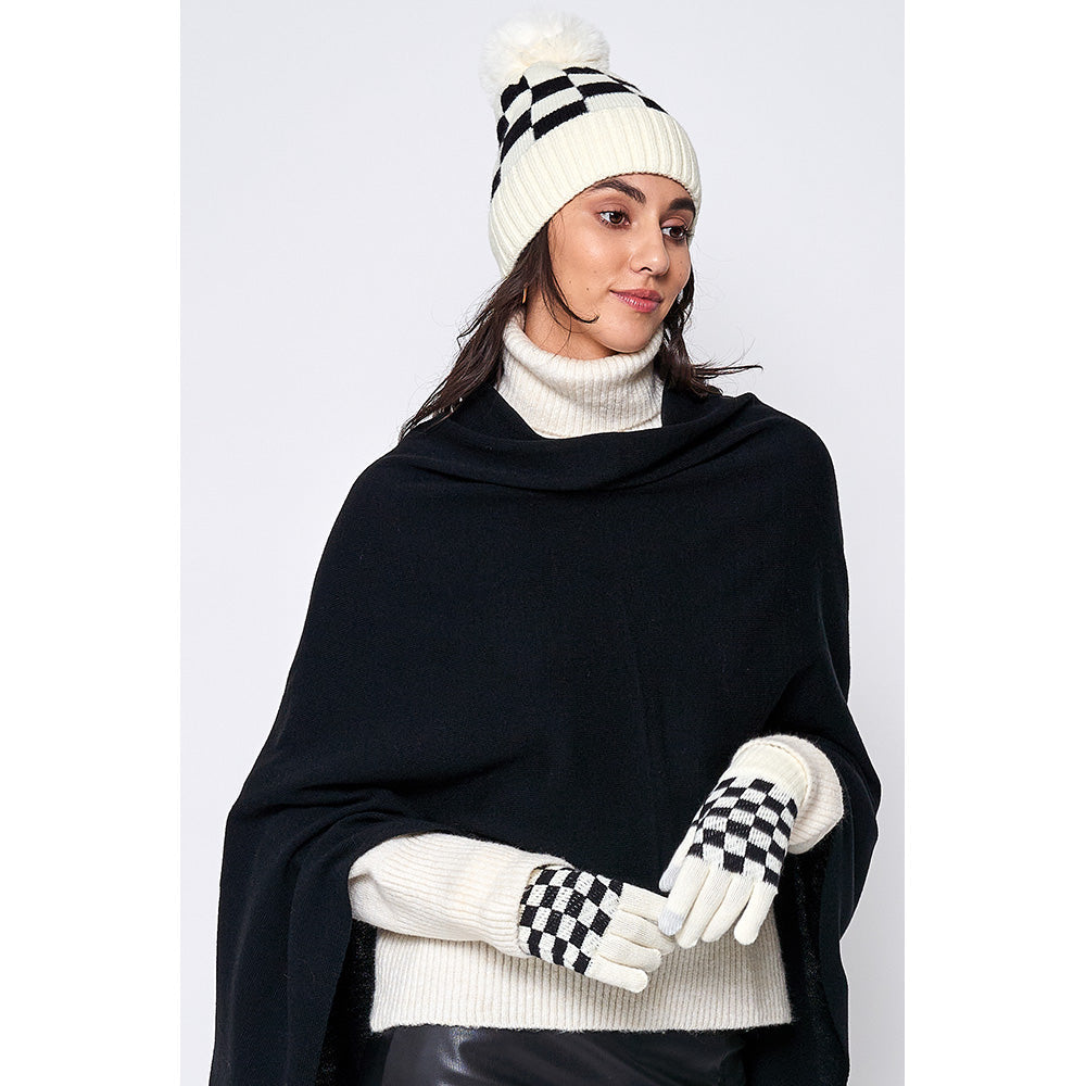 Checkerboard Patterned Smart Touch Gloves
