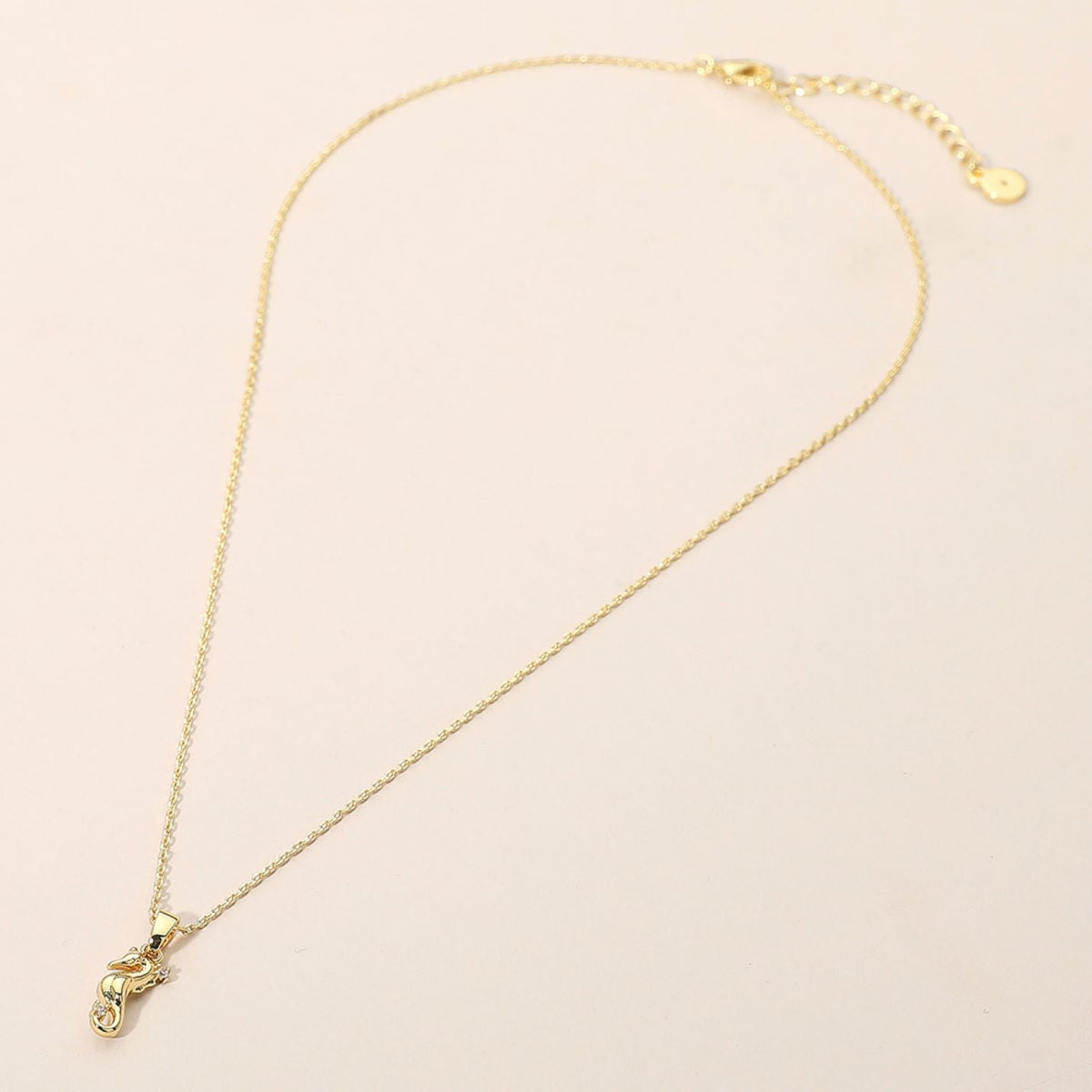 14K Gold Dipped CZ Stone Paved Reindeer Pendant Necklace
