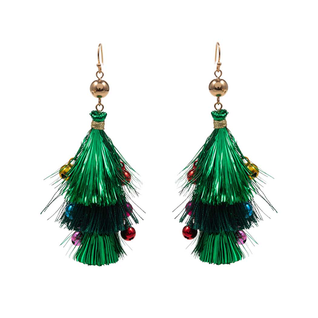 Christmas Triple Tassel Layered Dangle Earrings