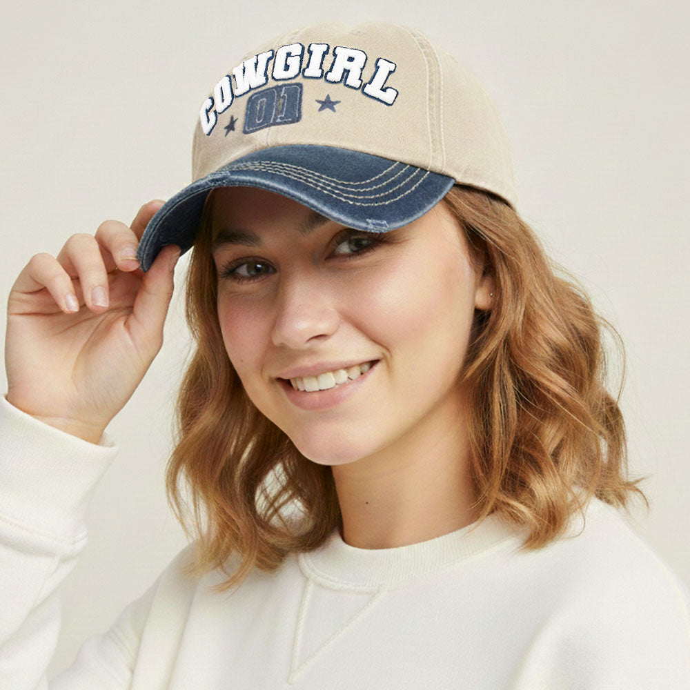 COWGIRL 01 Message Bold Stitch Baseball Cap