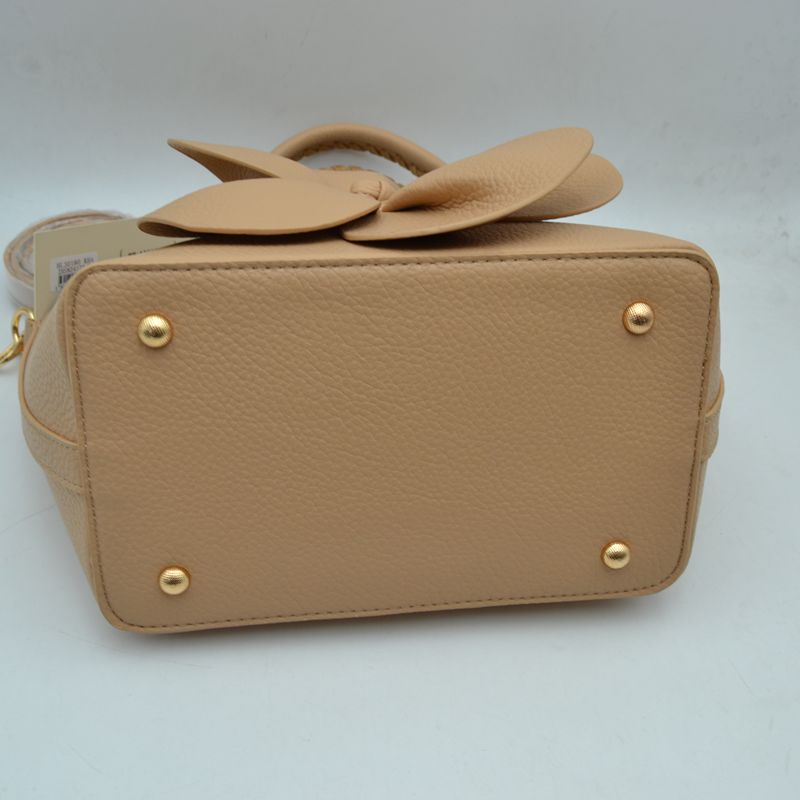 3D Flower Accent Winged Top-Handle Satchel Bag with Detachable Crossbody Strap