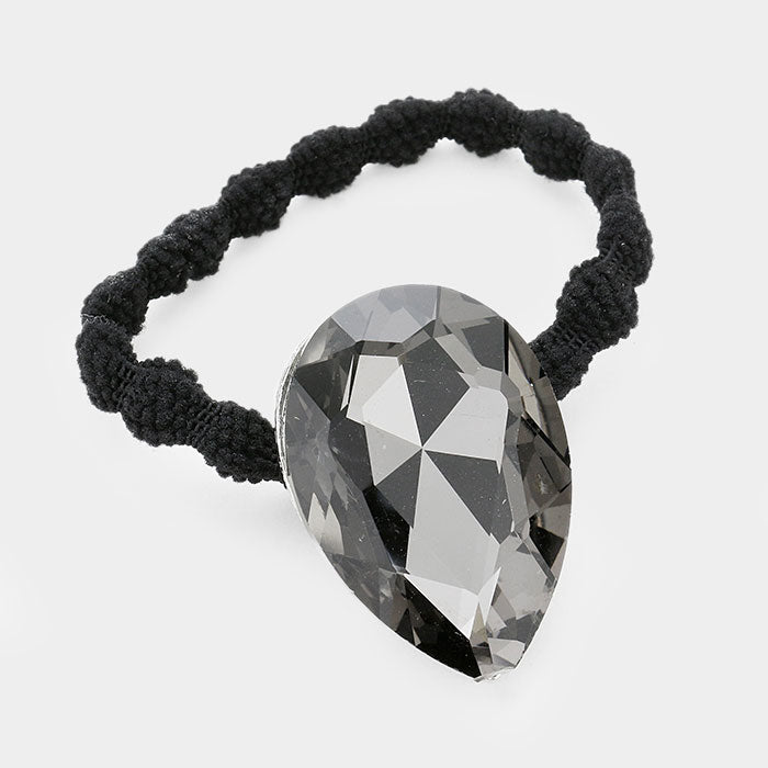 Crystal Teardrop Accented Stretch Hair Band