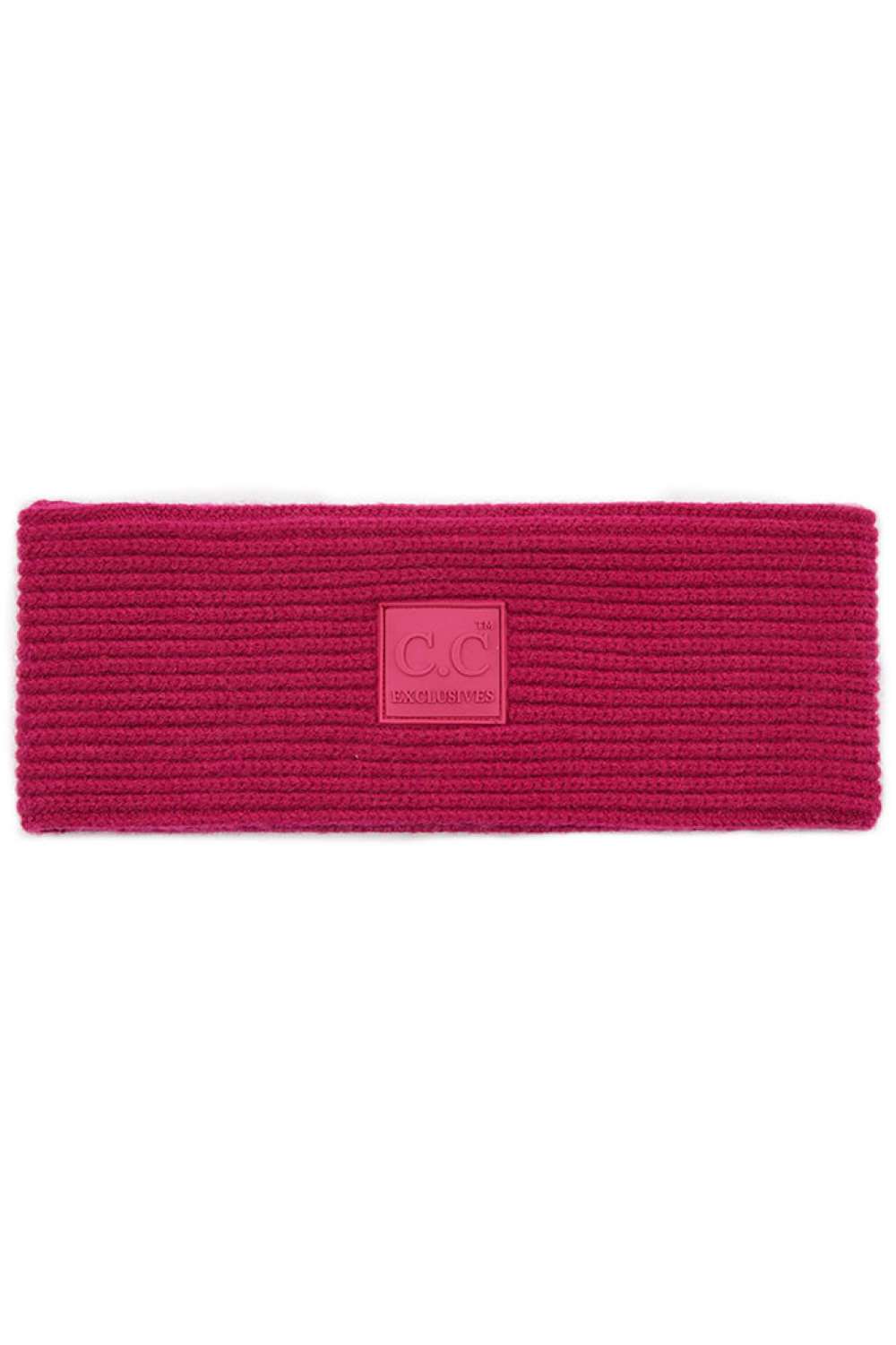 C.C Solid ribbed knit headwrap with C.C rubber patch