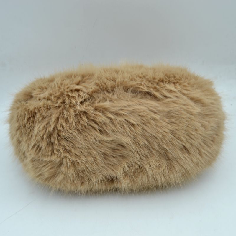 Plush Faux Fur Hobo Handbag with Adjustable Top Handle and Strap