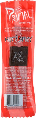 Jerky, Shiitake Hot & Spicy, Vegan, Primal Strips
