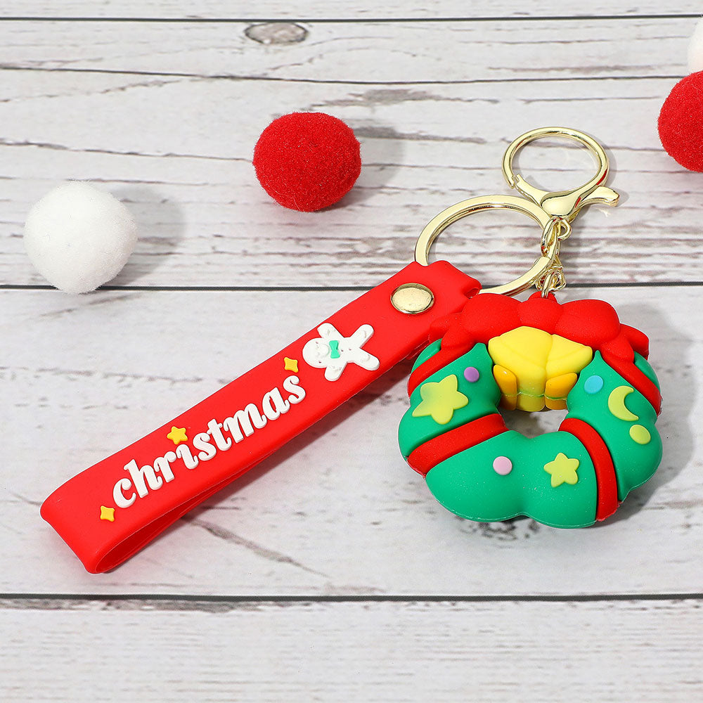 Christmas Message Strap Wreath Keychain Bag Charm