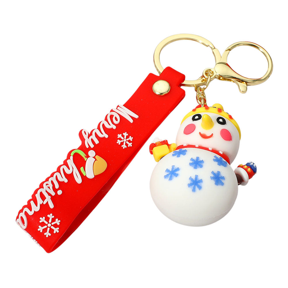 Christmas Message Strap Snowman Keychain / Bag Charm