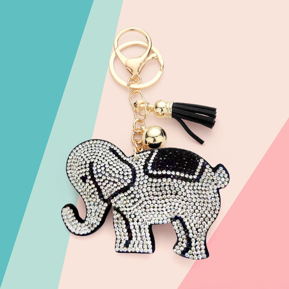 Bling Elephant Tassel Keychain