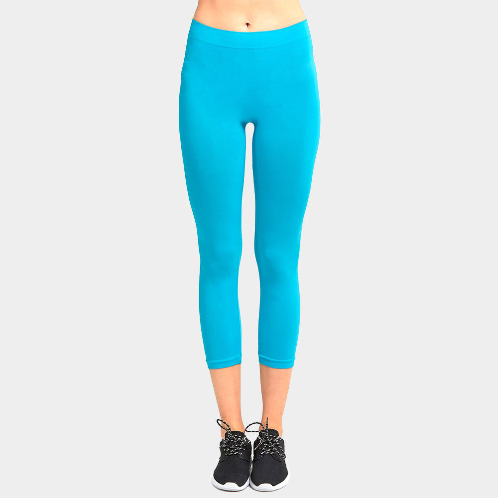 Ladies Solid Capri Leggings