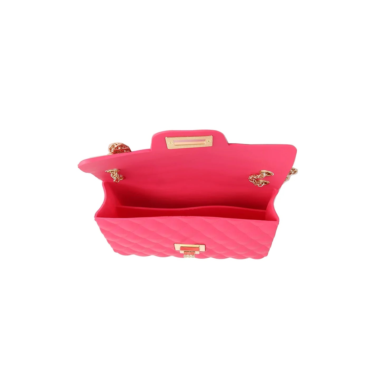 Chevron Quilted Flap Crossbody Bag with Chain Strap