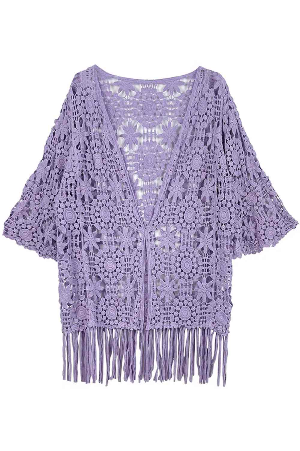 Solid Pattern Crochet Cardigan