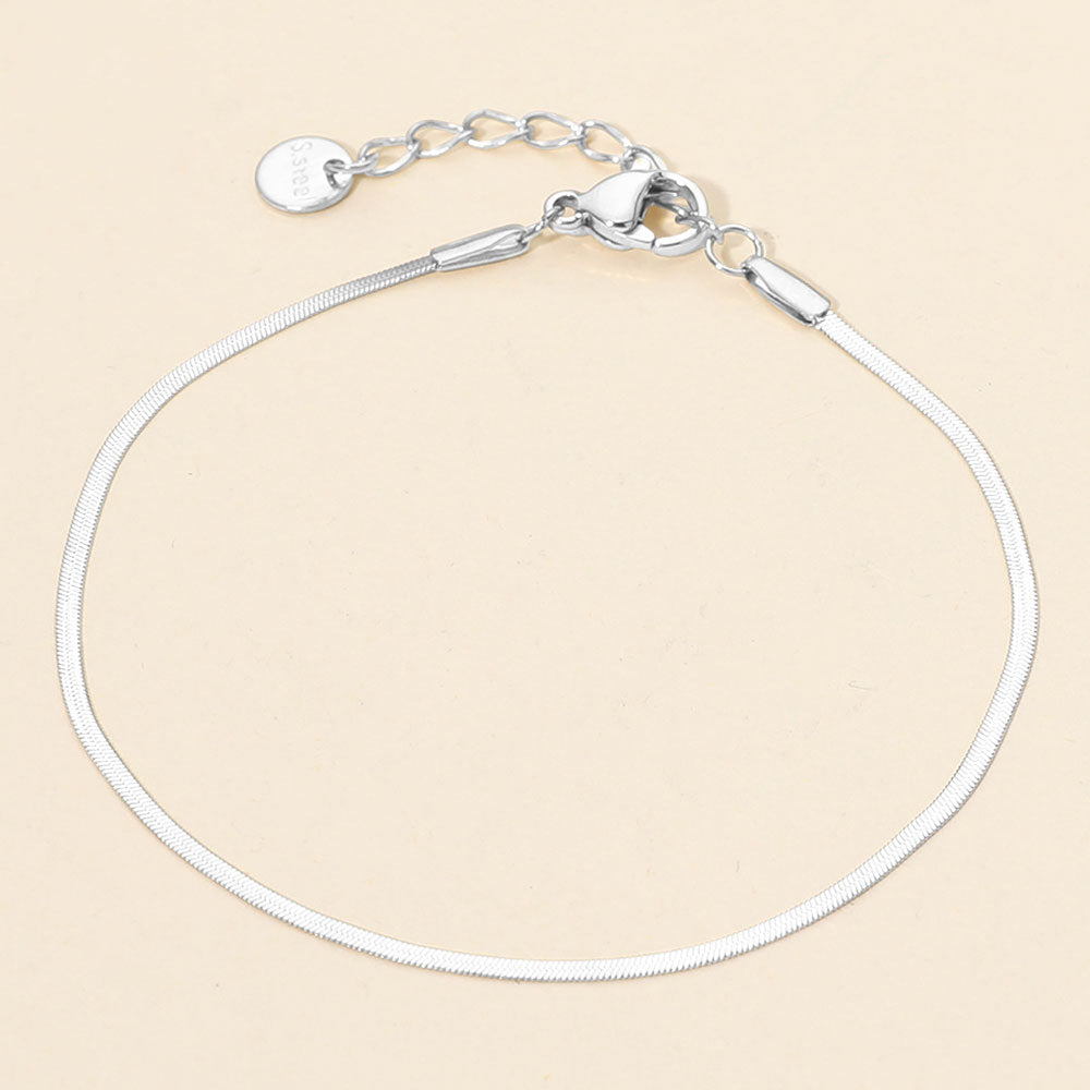 SECRET BOX_Stainless Steel Herringbone Chain Bracelet