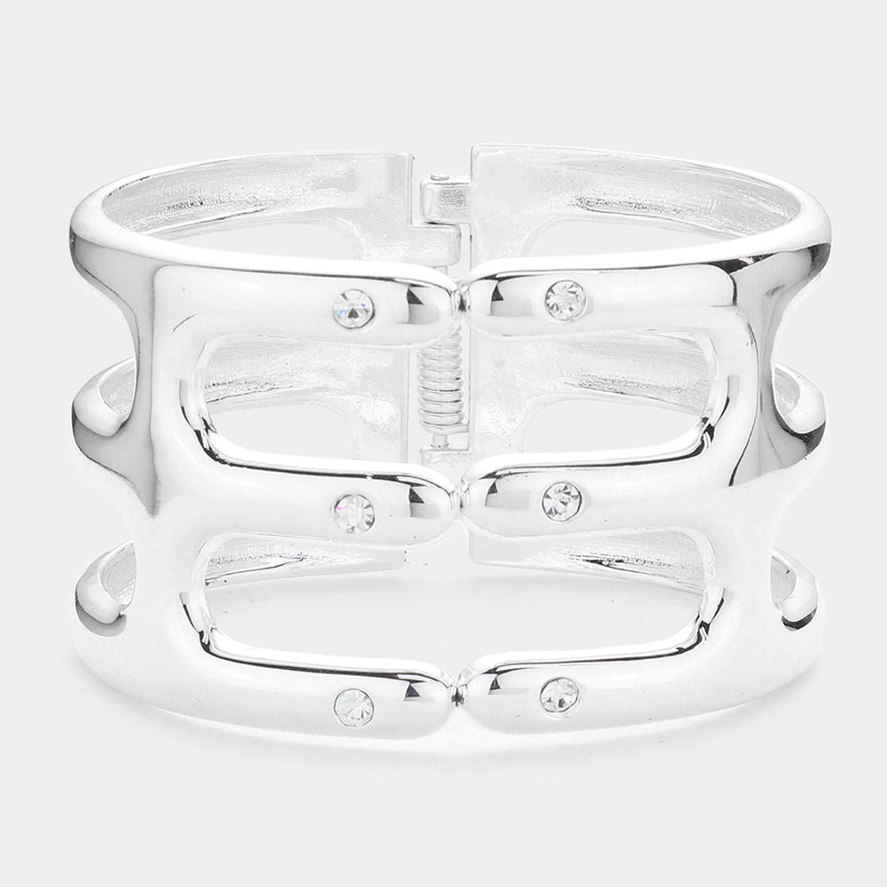 Hinged Metal Cage Bracelet