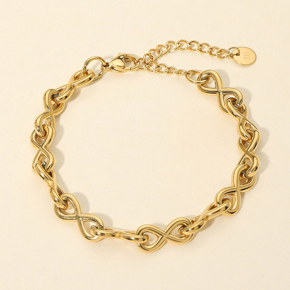 Stainless Steel Infinity Link Chain Bracelet