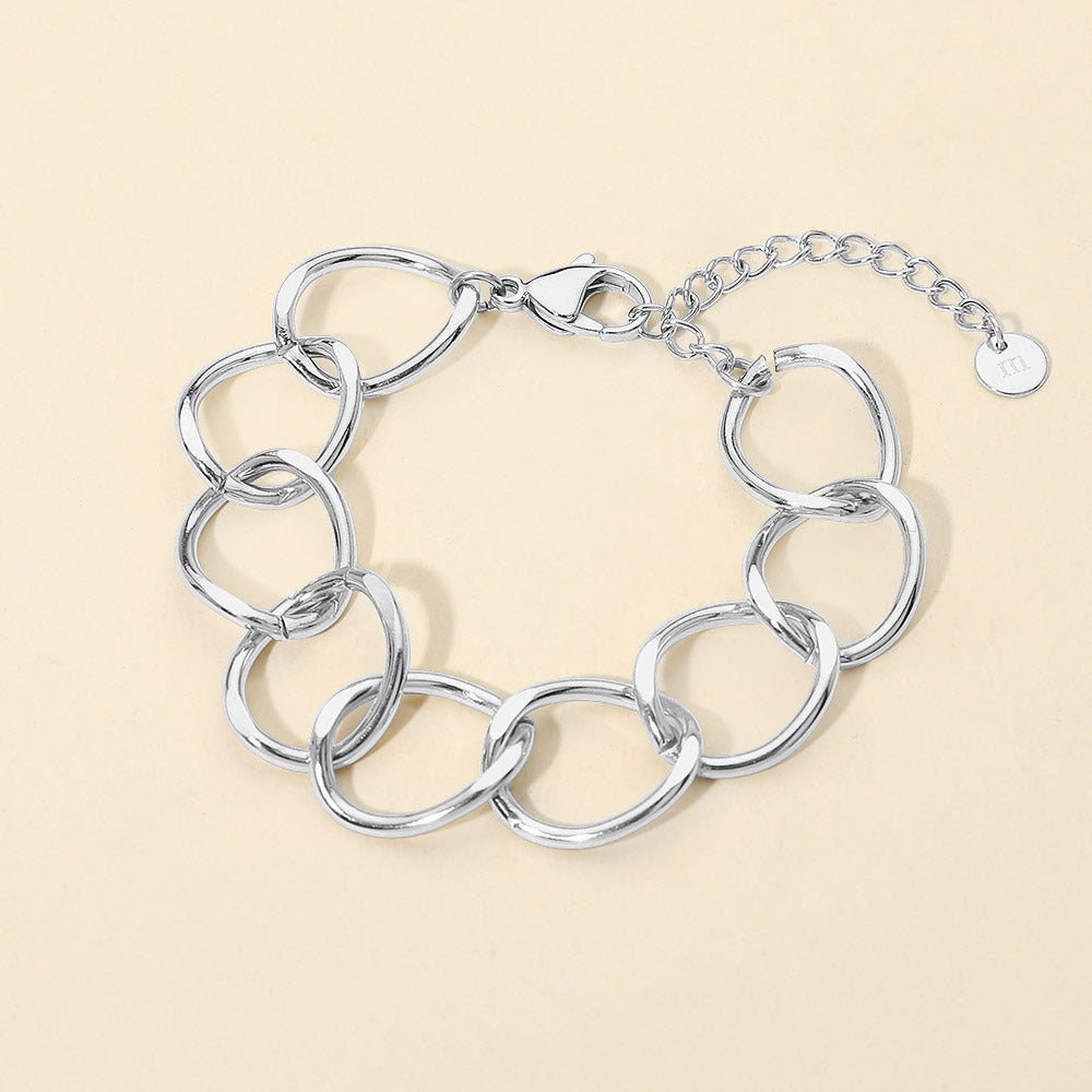 Pulsera de cadena de eslabones gruesos de acero inoxidable