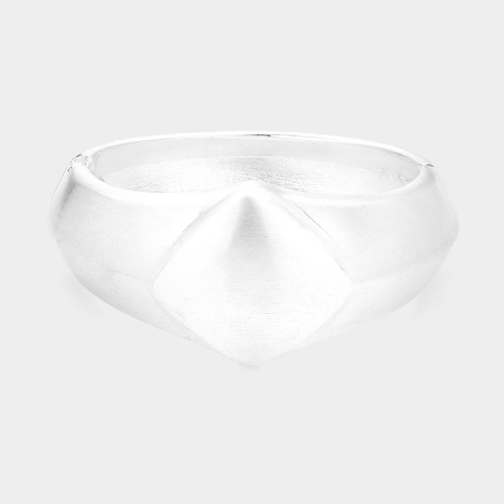 Brushed Metal Hinged Bangle Bracelet