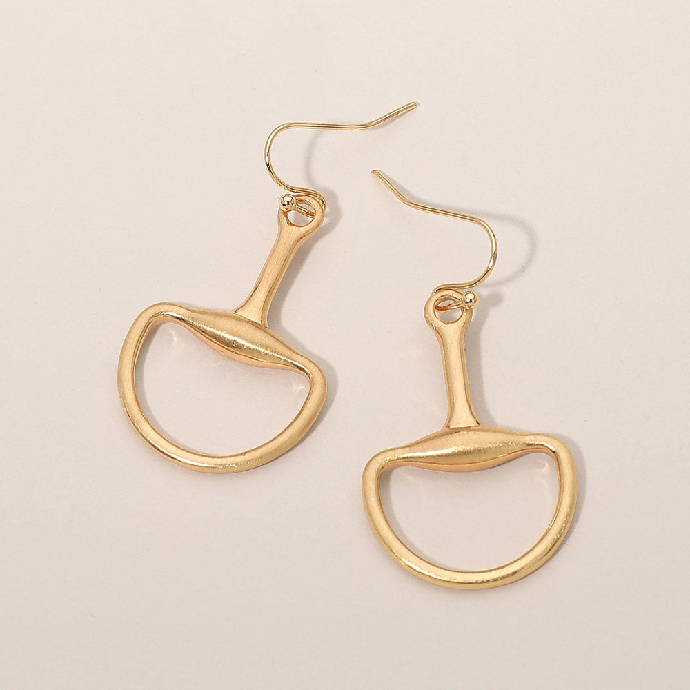 Metal Half Horsebit Drop Earrings