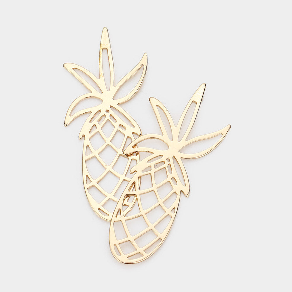 Pineapple Cutout Metal Earrings