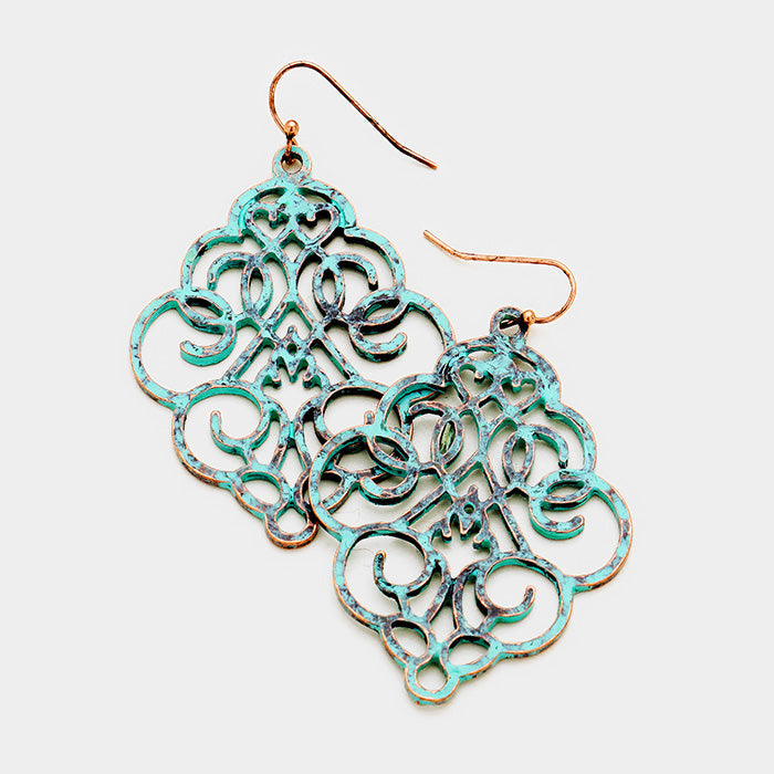 Floral Filigree Drop Earrings